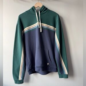 Marine Layer Men's Colorblock Stripe Hoodie - Green
& Navy - Size Large